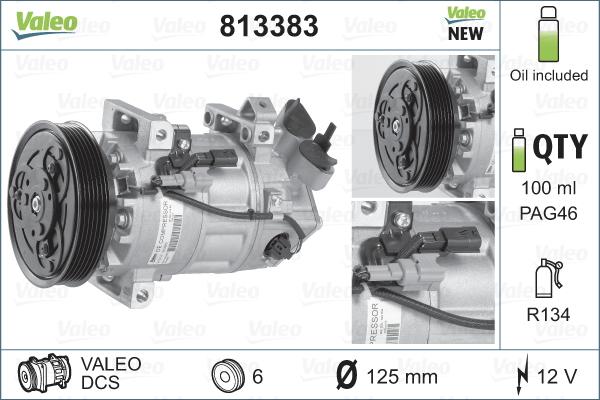 Valeo 813383 - Compresor, aire acondicionado www.parts5.com