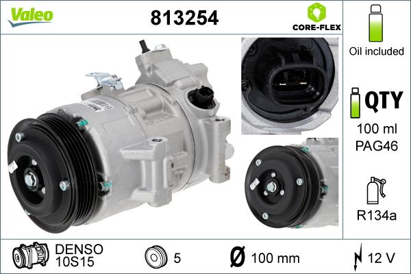 Valeo 813254 - Compressor, air conditioning parts5.com