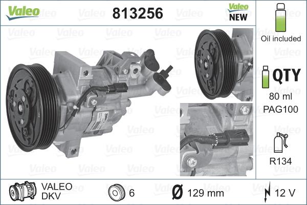 Valeo 813256 - Kompresor, klimatizace www.parts5.com