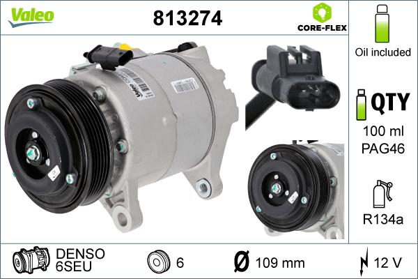 Valeo 813274 - Compresseur, climatisation www.parts5.com