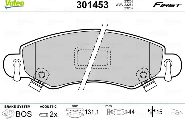 Valeo 301453 - Set placute frana,frana disc www.parts5.com