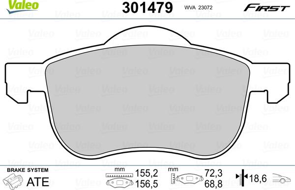 Valeo 301479 - Set placute frana,frana disc www.parts5.com