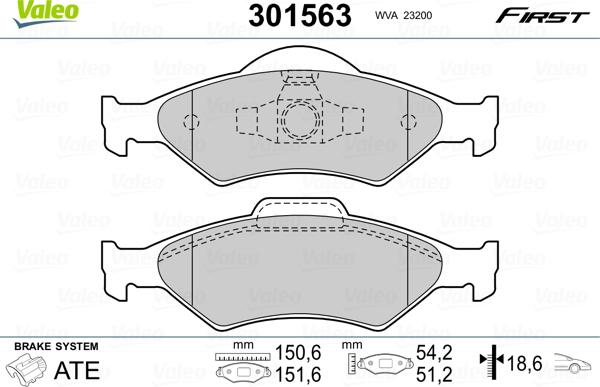 Valeo 301563 - Set placute frana,frana disc www.parts5.com