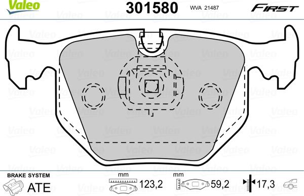 Valeo 301580 - Тормозные колодки, дисковые, комплект www.parts5.com