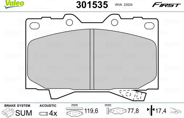 Valeo 301535 - Set placute frana,frana disc www.parts5.com