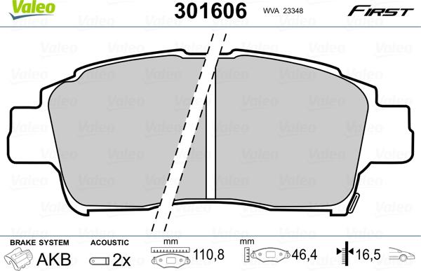 Valeo 301606 - Set placute frana,frana disc www.parts5.com