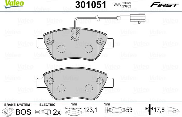 Valeo 301051 - Brake Pad Set, disc brake www.parts5.com