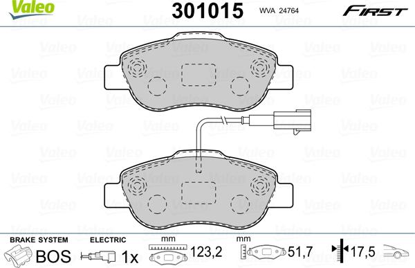 Valeo 301015 - Set placute frana,frana disc www.parts5.com