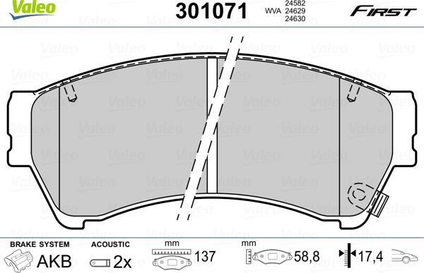 Valeo 301071 - Set placute frana,frana disc www.parts5.com