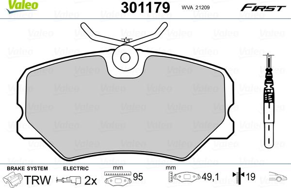 Valeo 301179 - Set placute frana,frana disc www.parts5.com