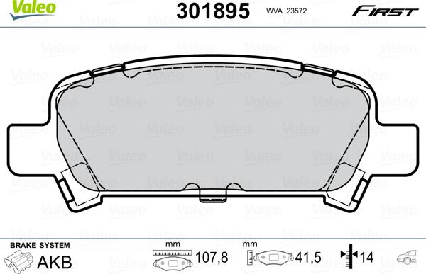 Valeo 301895 - Komplet kočnih obloga, disk kočnica www.parts5.com