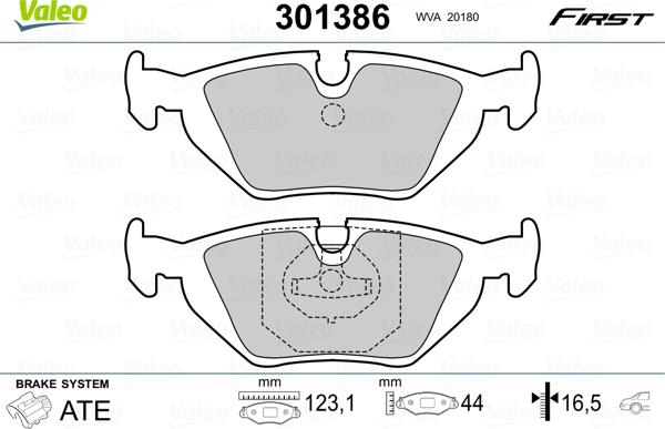 Valeo 301386 - Komplet kočnih obloga, disk kočnica www.parts5.com