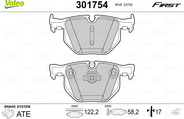 Valeo 301754 - Juego de pastillas de freno www.parts5.com