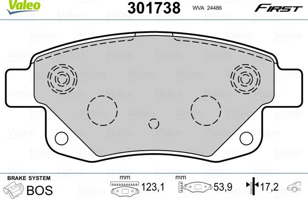 Valeo 301738 - Set placute frana,frana disc www.parts5.com