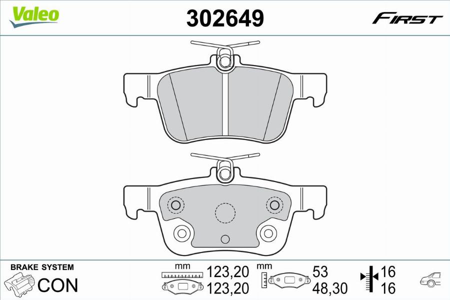 Valeo 302649 - Brake Pad Set, disc brake www.parts5.com