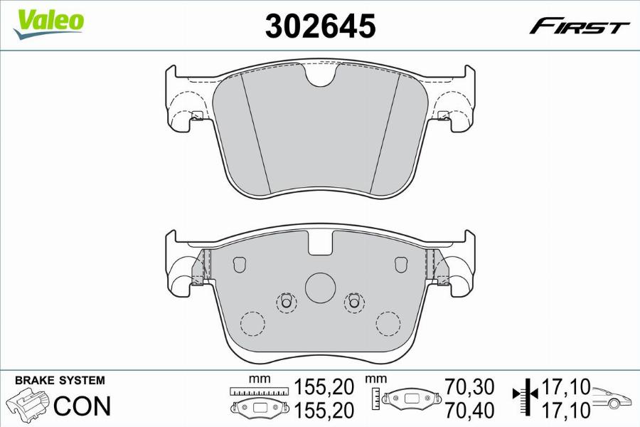 Valeo 302645 - Brake Pad Set, disc brake www.parts5.com