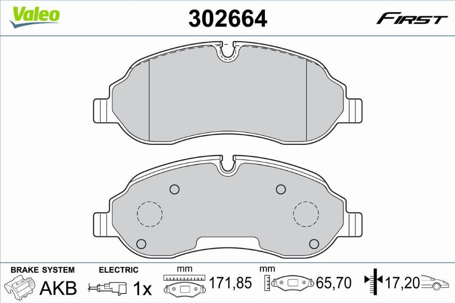 Valeo 302664 - Brake Pad Set, disc brake www.parts5.com