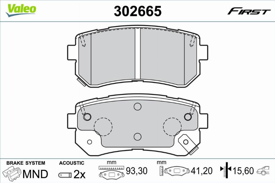 Valeo 302665 - Set placute frana,frana disc www.parts5.com