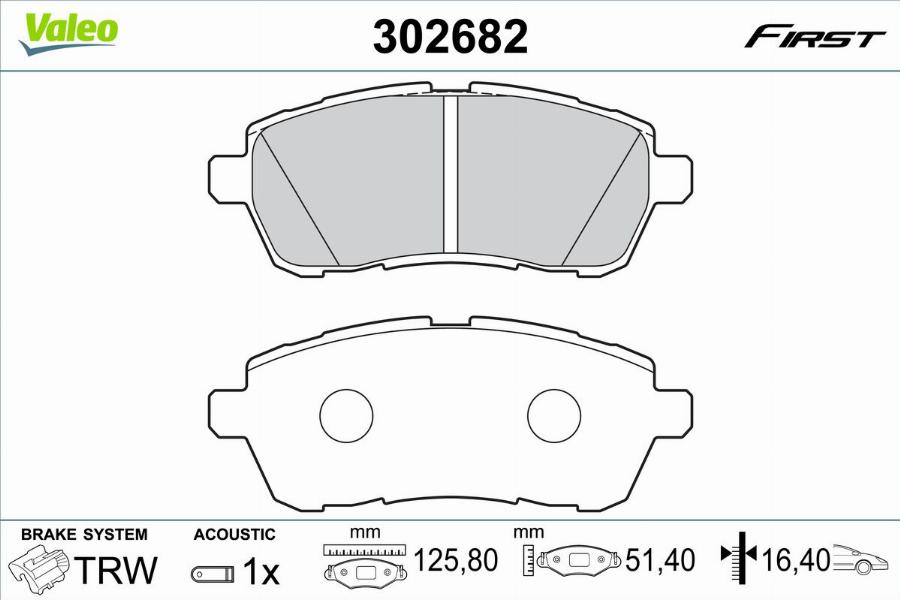 Valeo 302682 - Brake Pad Set, disc brake www.parts5.com