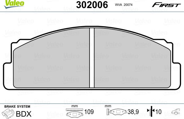 Valeo 302006 - Set placute frana,frana disc www.parts5.com