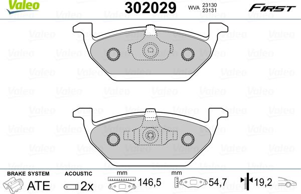 Valeo 302029 - Piduriklotsi komplekt,ketaspidur www.parts5.com