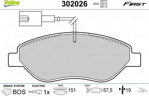 Valeo 302026 - Set placute frana,frana disc www.parts5.com