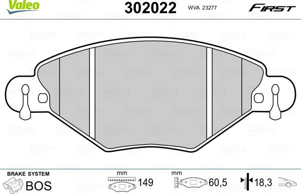 Valeo 302022 - Set placute frana,frana disc www.parts5.com