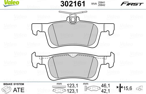 Valeo 302161 - Brake Pad Set, disc brake www.parts5.com