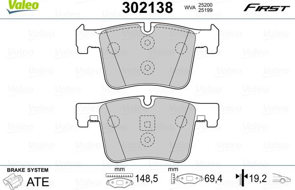 Valeo 302138 - Brake Pad Set, disc brake parts5.com