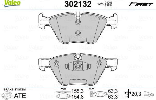 Valeo 302132 - Juego de pastillas de freno www.parts5.com