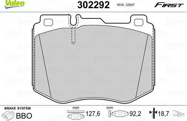 Valeo 302292 - Set placute frana,frana disc www.parts5.com