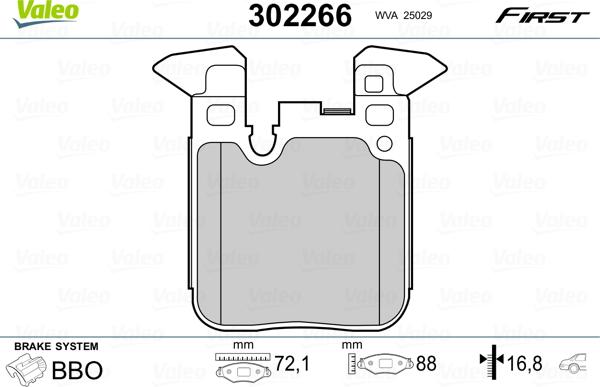 Valeo 302266 - Set placute frana,frana disc parts5.com