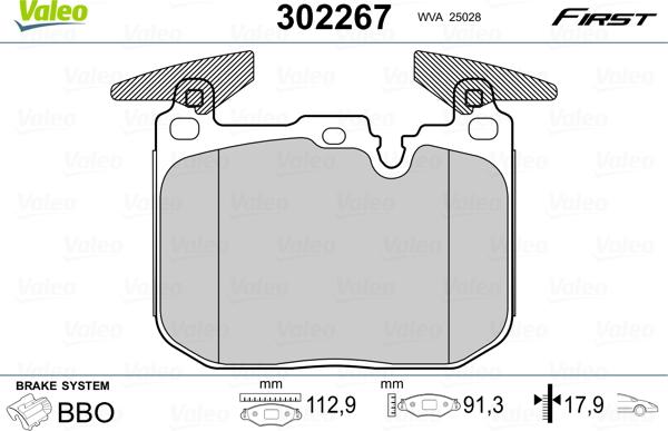 Valeo 302267 - Set placute frana,frana disc www.parts5.com