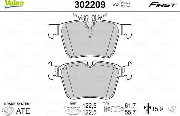 Valeo 302209 - Set placute frana,frana disc www.parts5.com