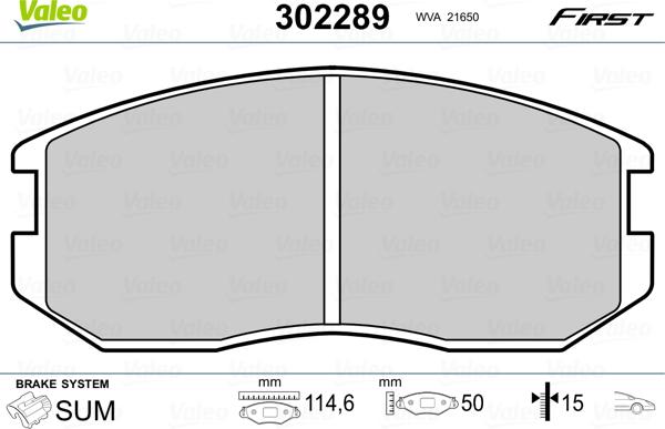 Valeo 302289 - Set placute frana,frana disc www.parts5.com