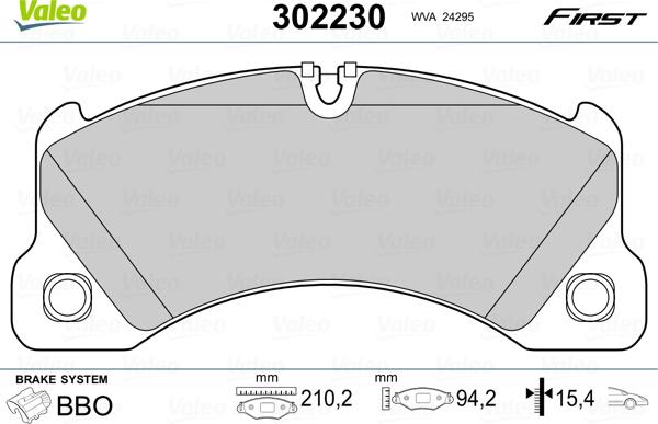 Valeo 302230 - Brake Pad Set, disc brake www.parts5.com