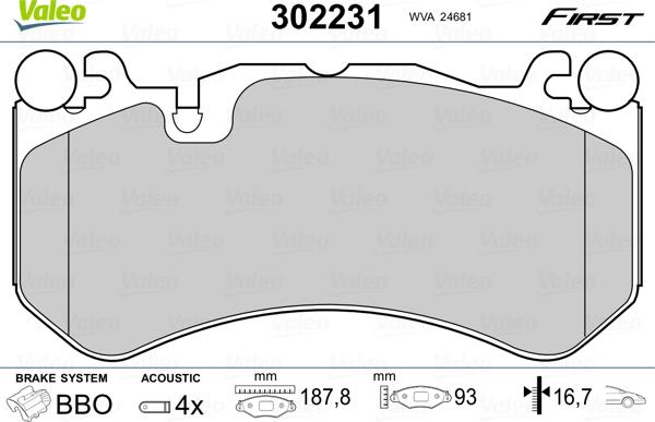 Valeo 302231 - Set placute frana,frana disc www.parts5.com