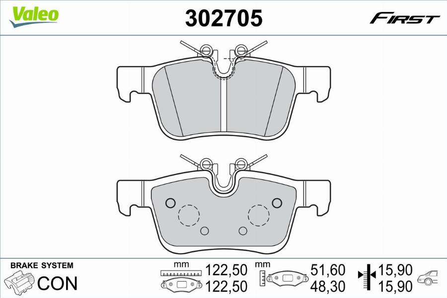 Valeo 302705 - Set placute frana,frana disc www.parts5.com