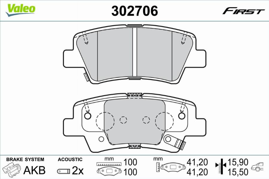 Valeo 302706 - Brake Pad Set, disc brake www.parts5.com