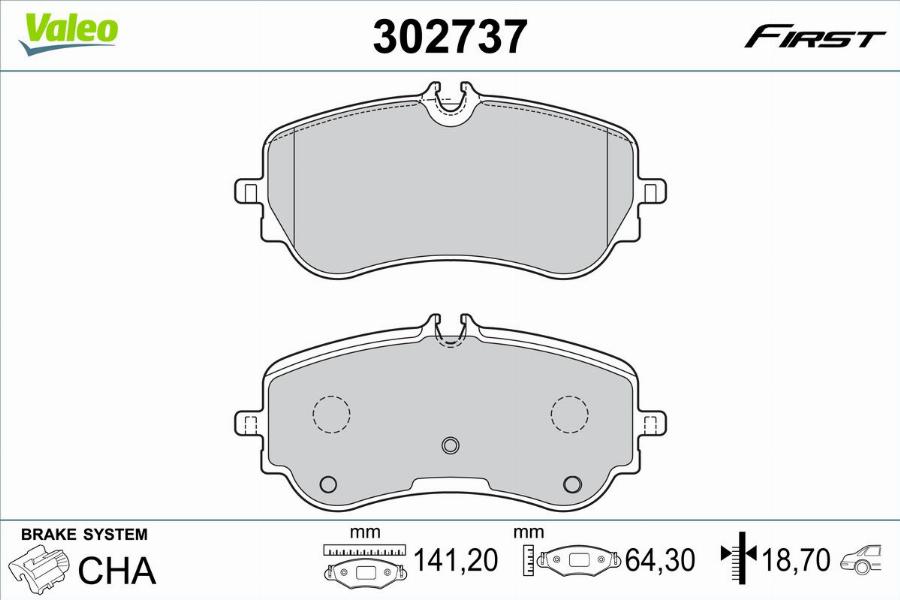 Valeo 302737 - Brake Pad Set, disc brake www.parts5.com