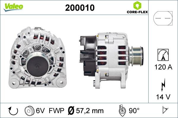 Valeo 200010 - Alternador www.parts5.com