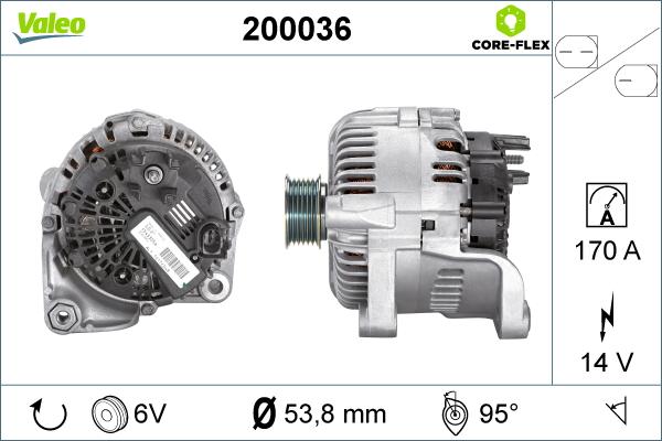 Valeo 200036 - Alternator www.parts5.com