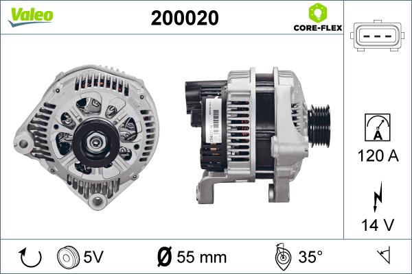 Valeo 200020 - Alternador www.parts5.com