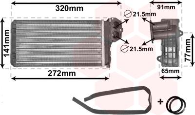 Van Wezel 40006199 - Heat Exchanger, interior heating www.parts5.com