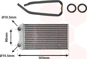 Van Wezel 43006439 - Toplotni izmenevalnik, ogrevanje notranjega prostora www.parts5.com