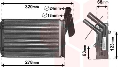 Van Wezel 43006048 - Toplotni izmenevalnik, ogrevanje notranjega prostora www.parts5.com