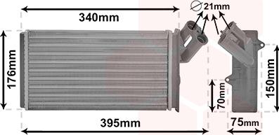 Van Wezel 09006129 - Heat Exchanger, interior heating www.parts5.com