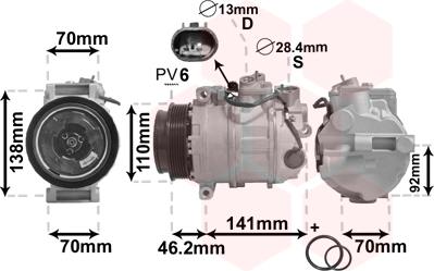 Van Wezel 3000K091 - Kompressor,kliimaseade www.parts5.com