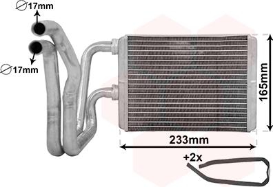 Van Wezel 25006304 - Izmenjivač toplote, grejanje unutrašnjeg prostora www.parts5.com