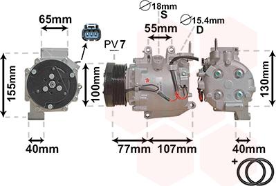 Van Wezel 2500K232 - Compresor, climatizare www.parts5.com